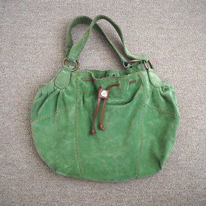 Lucky Brand Green Suede Shoulder Bag